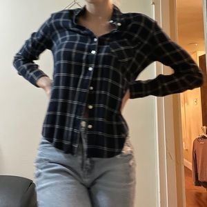 Navy Blue plaid sweater